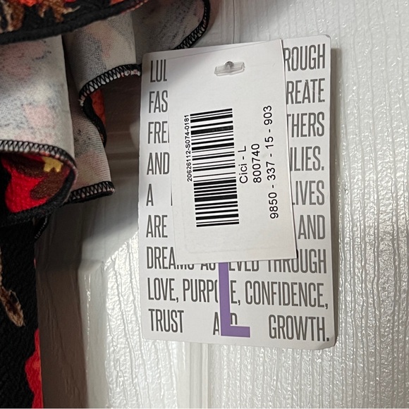 LuLaRoe CiCi Floral Dress NWT Size Large - Picture 4 of 6